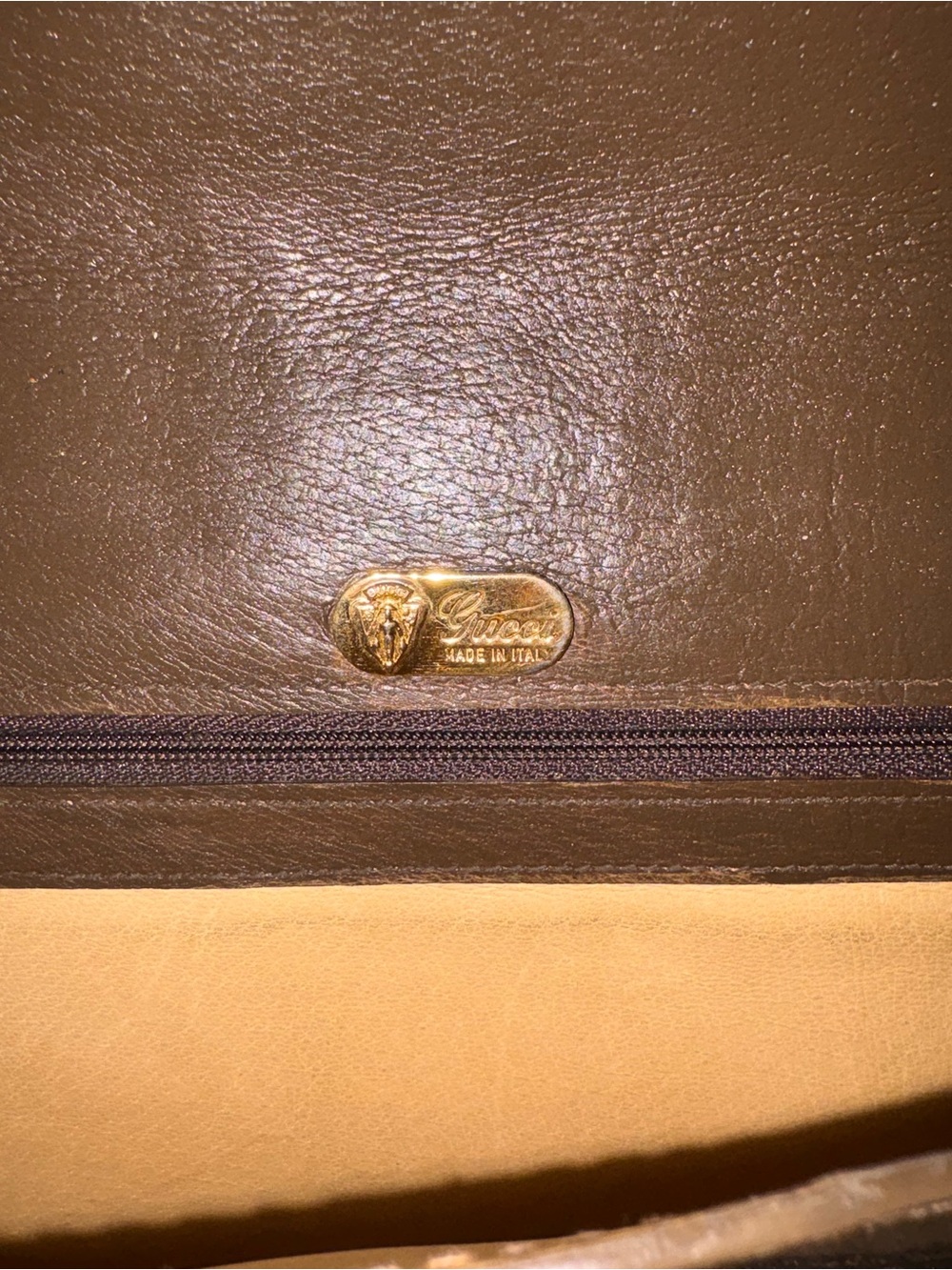 Gucci Brown Leather Briefcase Clutch with Gold Lock - Picture 5 of 9
